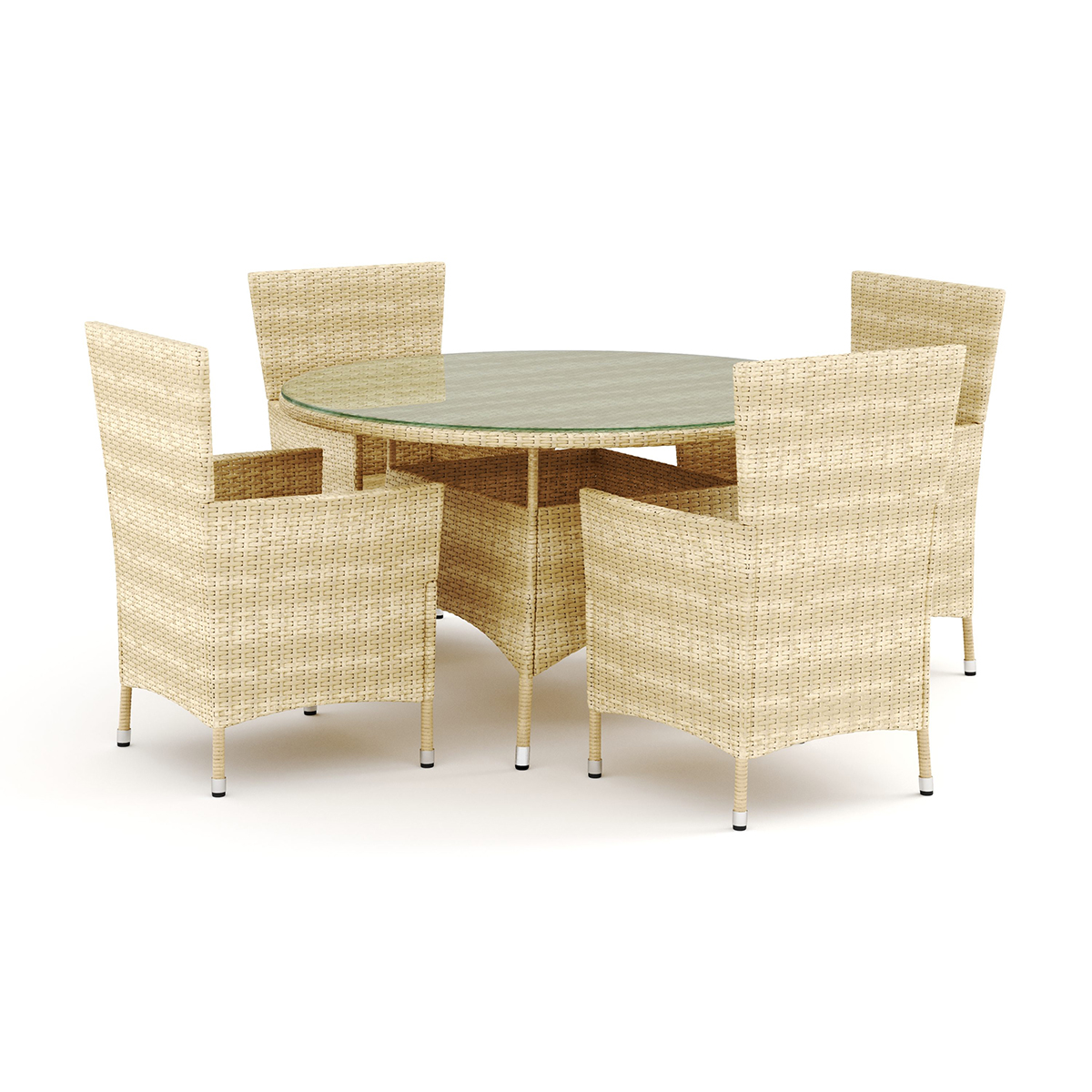 Trädgårdsgrupp Comfort Garden Thor utomhus rund matgrupp 140 cm med 4 Thor Trädgårdsfåtölj