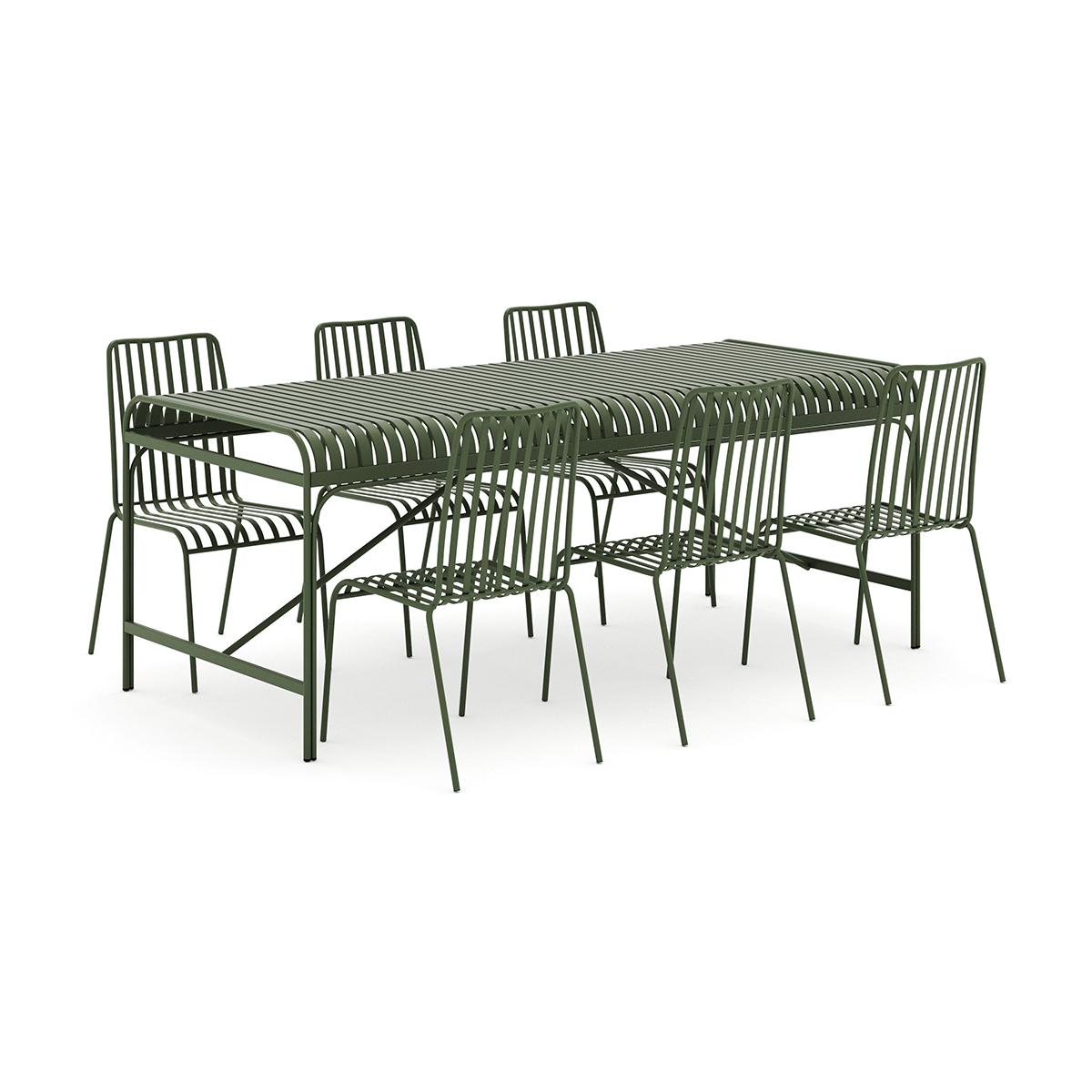 Trädgårdsgrupp Comfort Garden Jarva utomhus matgrupp 200 cm med 6 Jarva matstolar