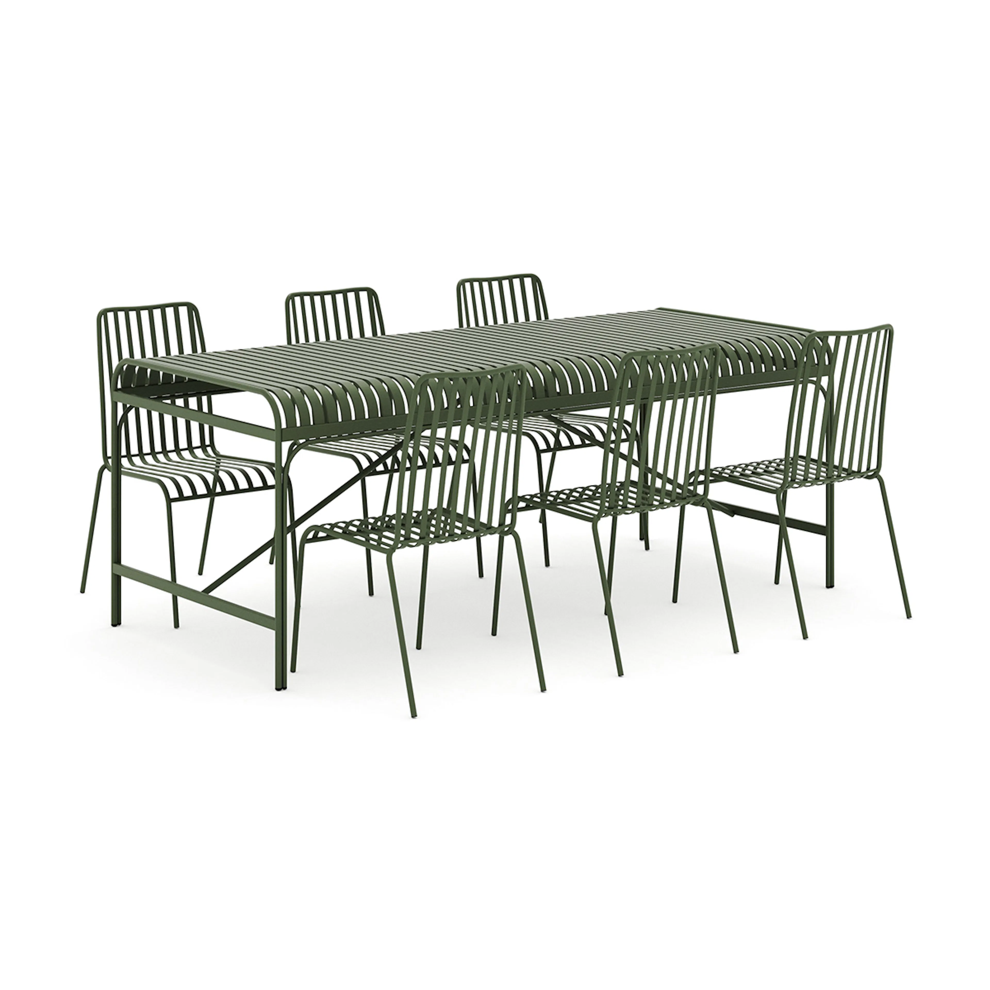 Trädgårdsgrupp Comfort Garden Jarva utomhus matgrupp 200 cm med 6 Jarva matstolar