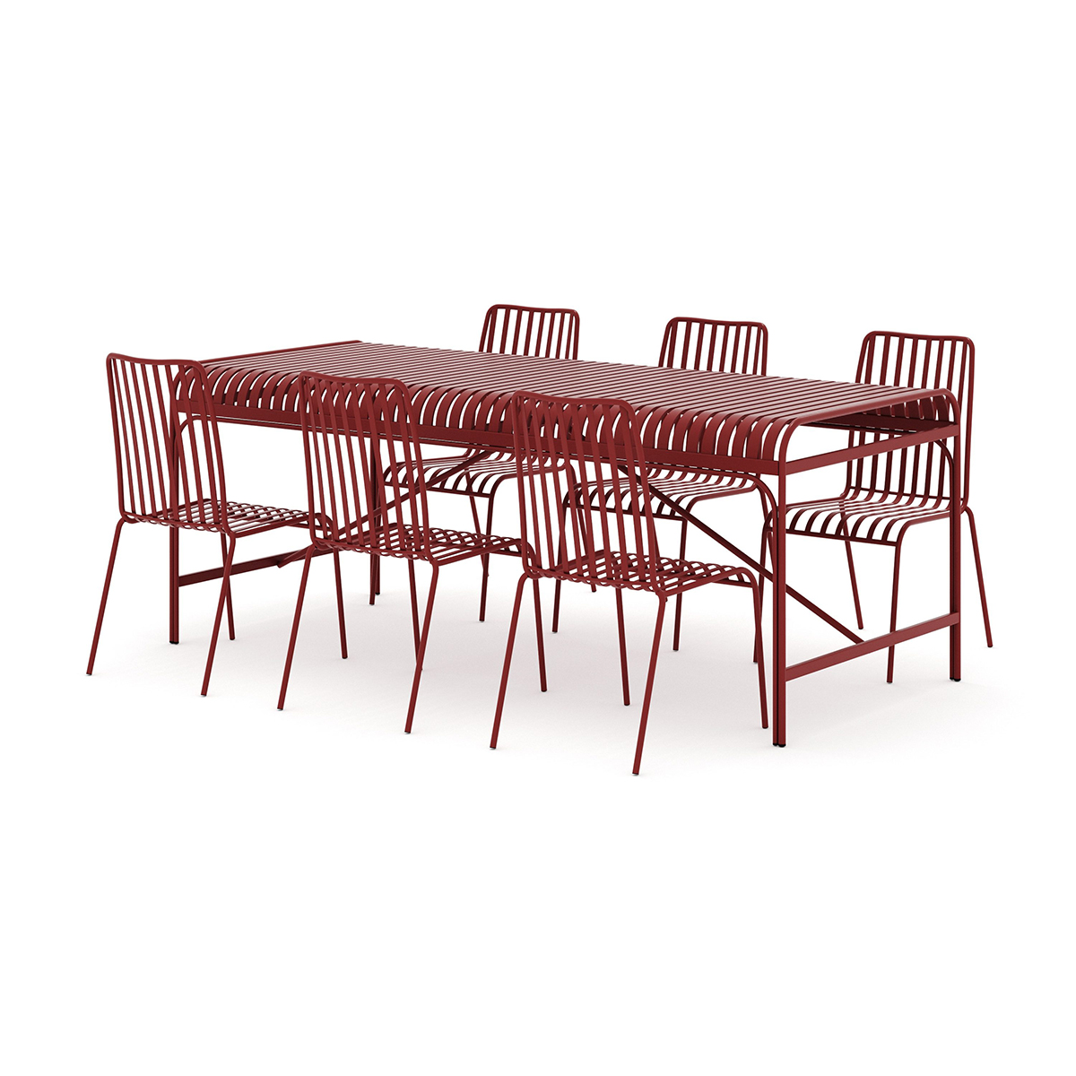 Trädgårdsgrupp Comfort Garden Jarva utomhus matgrupp 200 cm med 6 Jarva matstolar