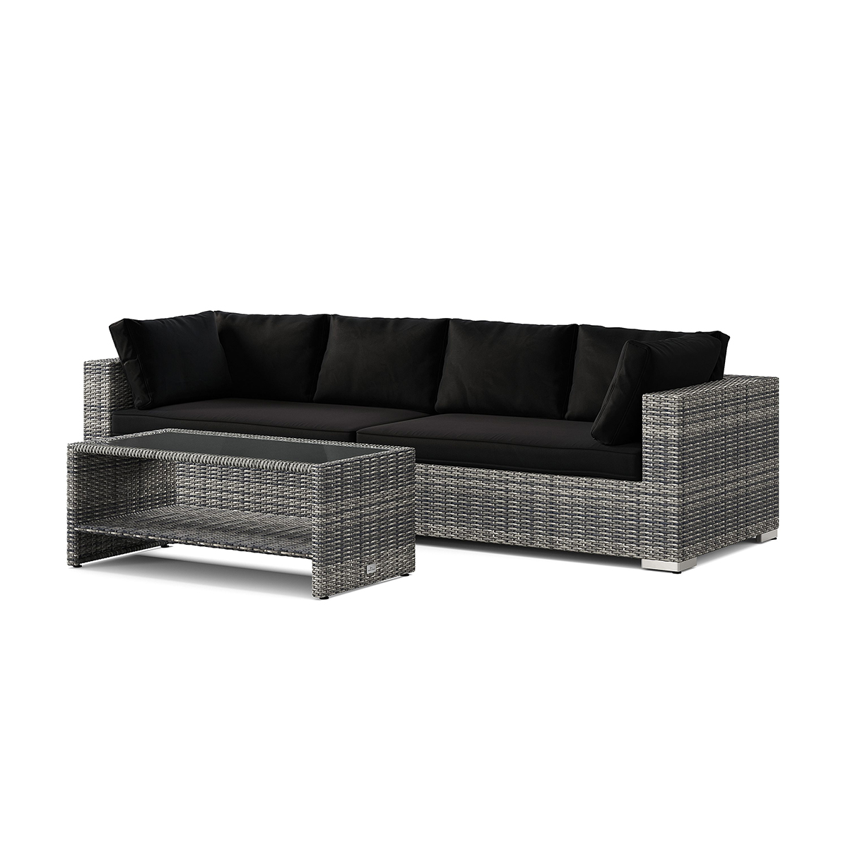 Loungegrupp Comfort Garden Bahamas utesoffa 4-sits med bord och hylla