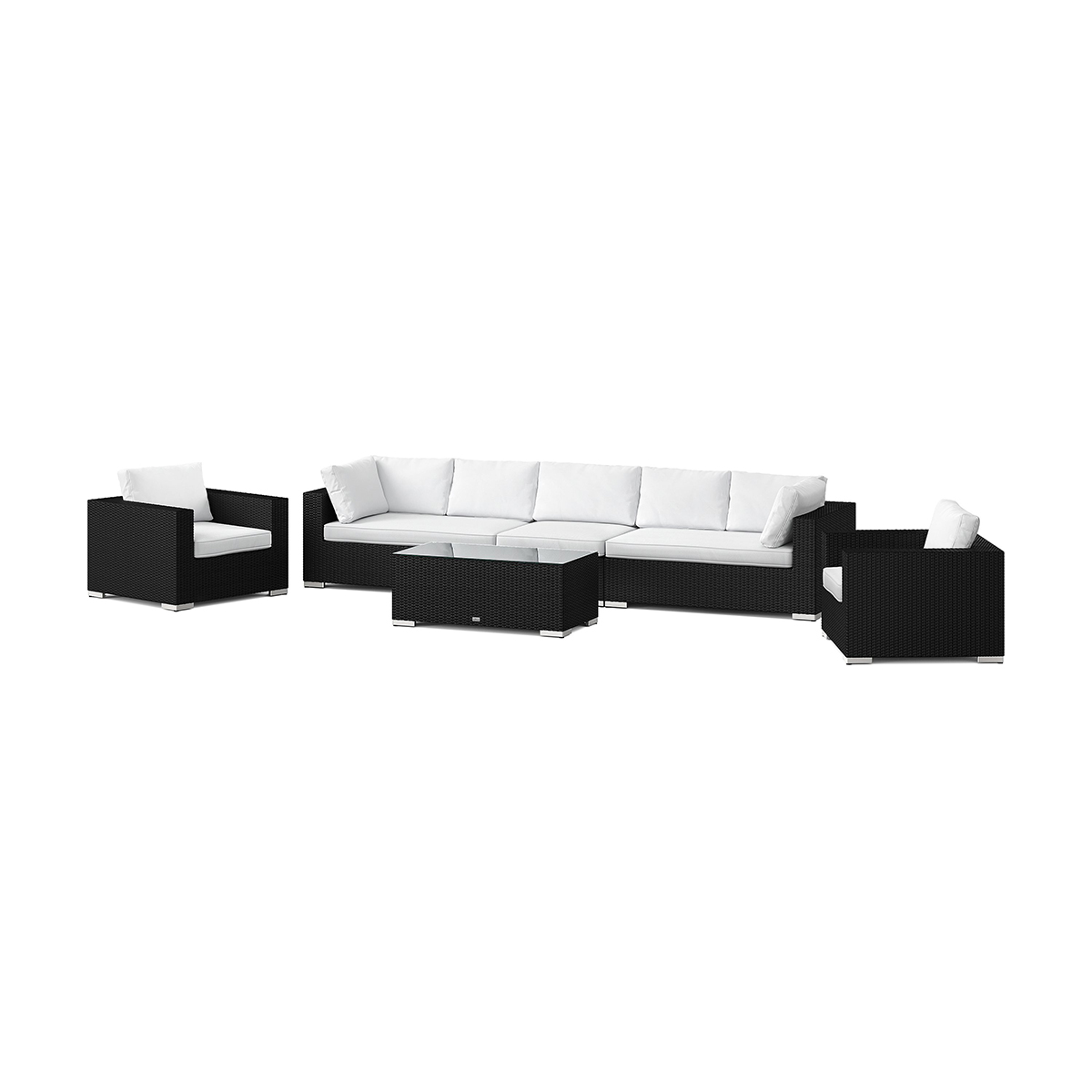 Loungegrupp Comfort Garden Bahamas utomhus soffgrupp 7-sits med två fåtöljer och bord