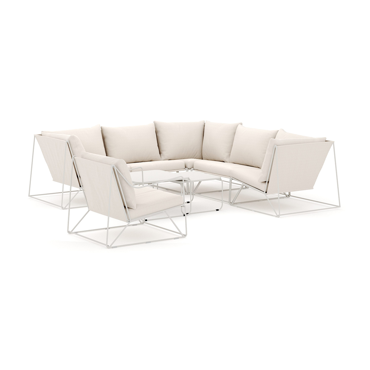 Loungesoffa Comfort Garden Usteryd utomhus hörnsoffa 6-sits vändbar med fåtölj