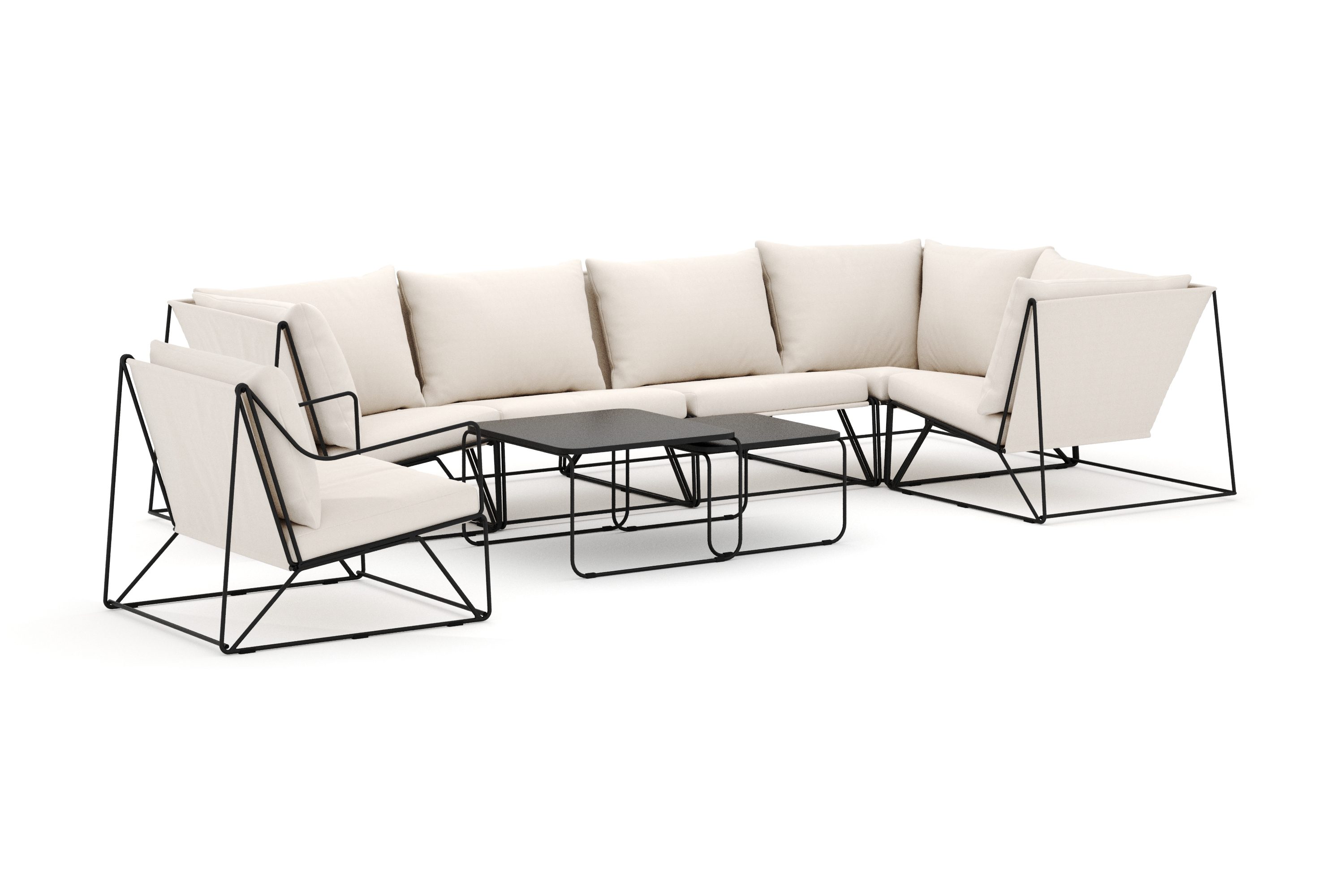 Loungesoffa Comfort Garden Usteryd utomhus hörnsoffa Schäslong 6-sits vändbar med fåtölj