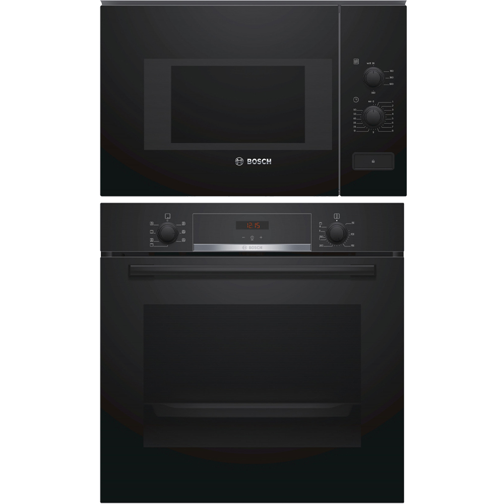 Ugn- och Mikropaket Bosch HBA533BB0S + BFL520MB0 Serie 4 3D HotAir