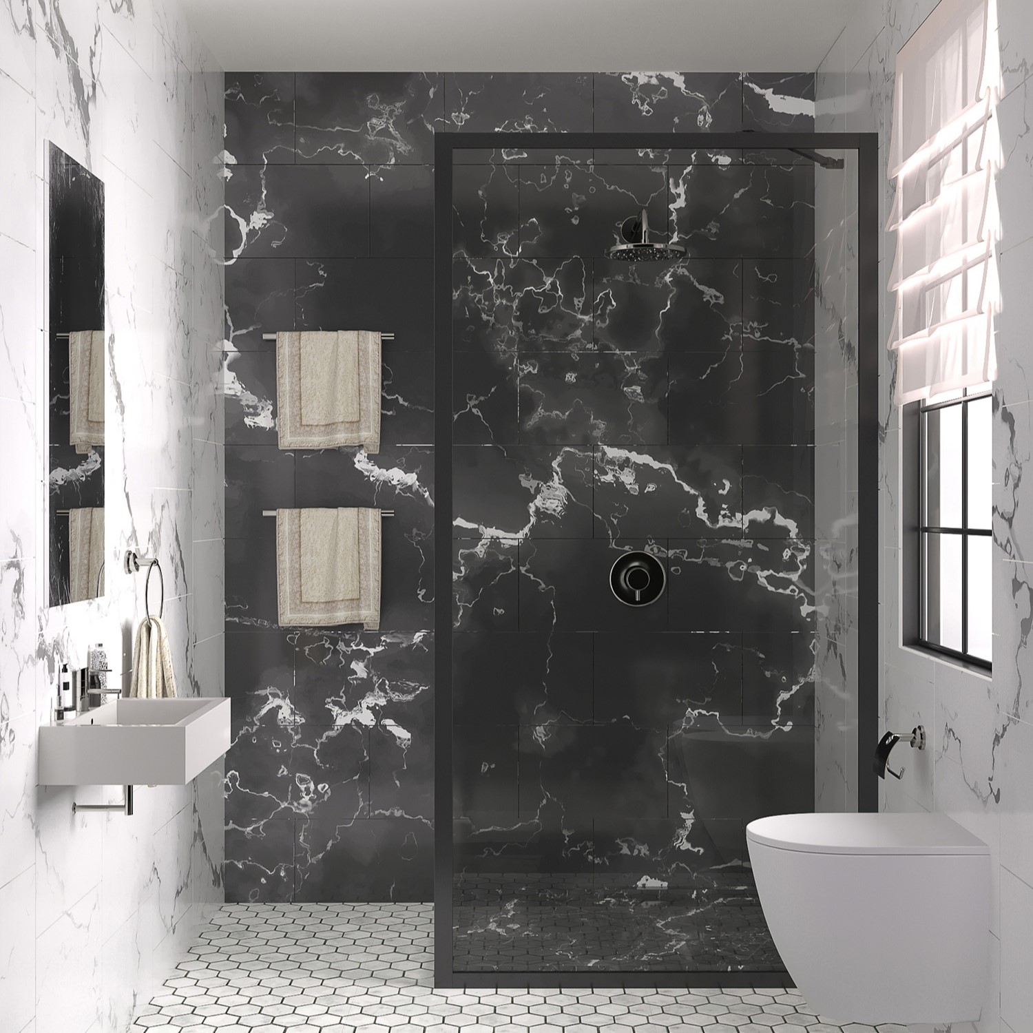 Duschvägg Hietakari Bläk 731 New York Fast