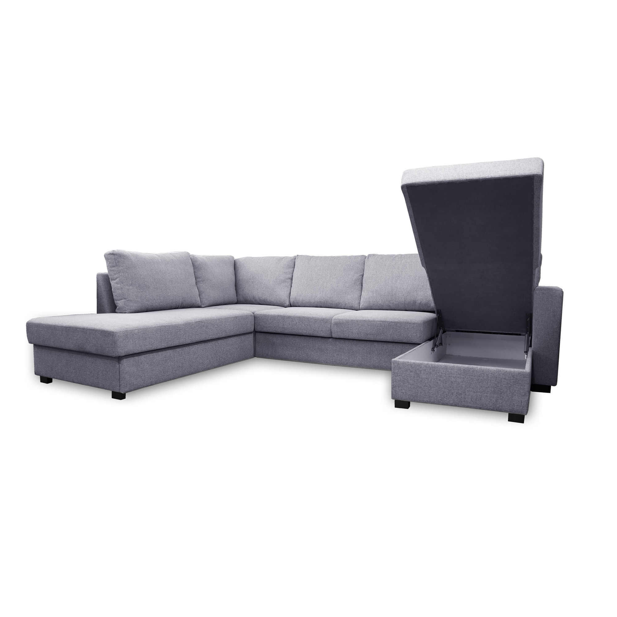Bäddsoffa Scandinavian Choice Paris U-soffa Ljusgrå, Vänster