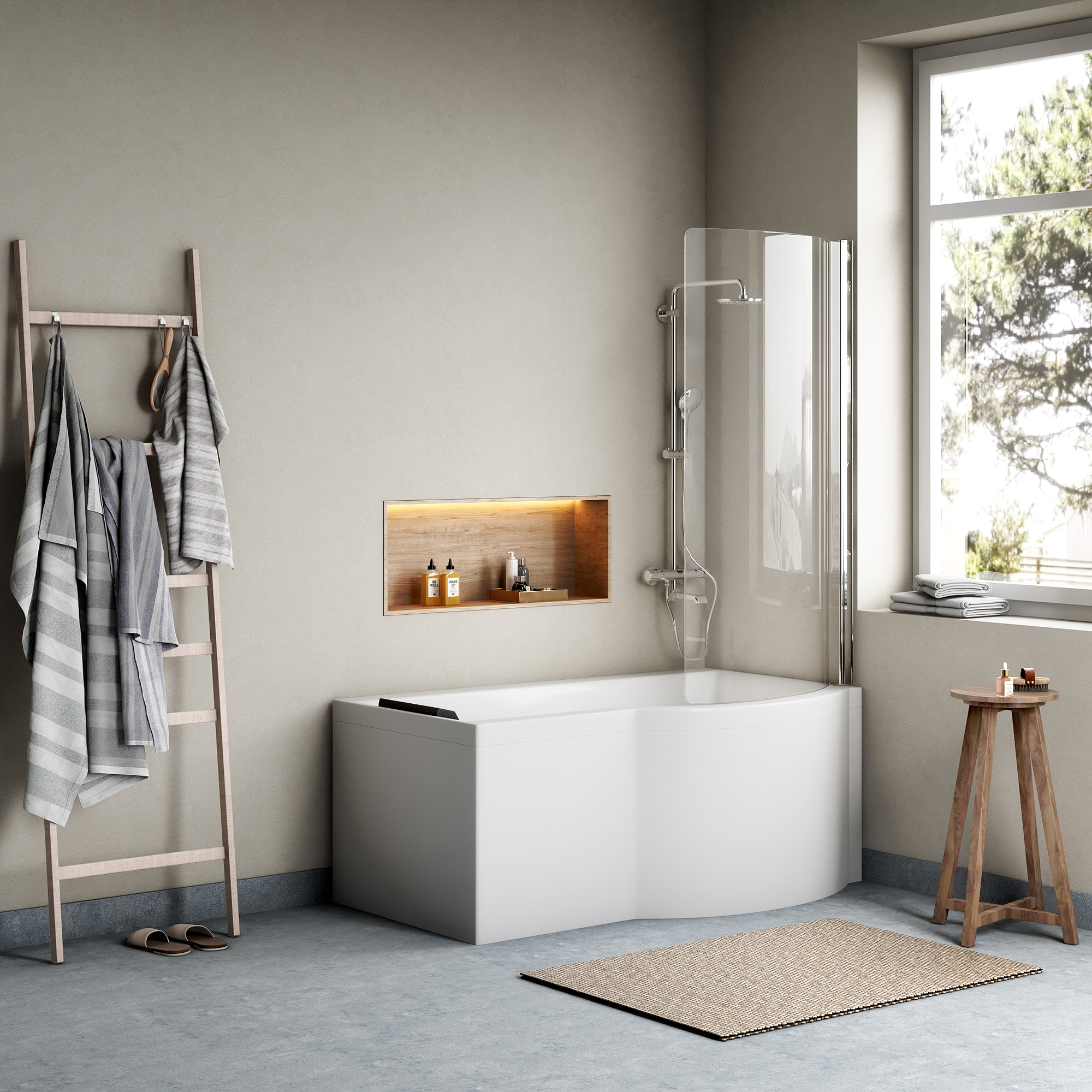 Duschbadkar Comfornette Bahamas Med Duschvägg