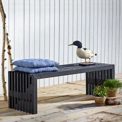 Trädgårdsbänk PLUS Rustik Design 1380 mm Svart - 19535-15