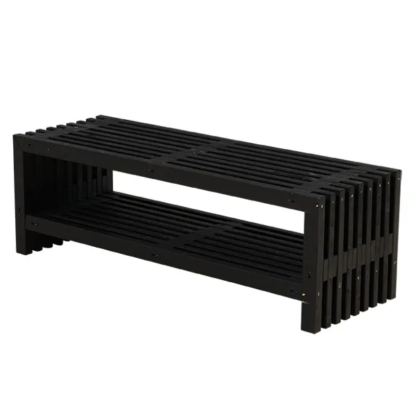 Trädgårdsbänk PLUS Rustik Design med Hylla 1380 mm