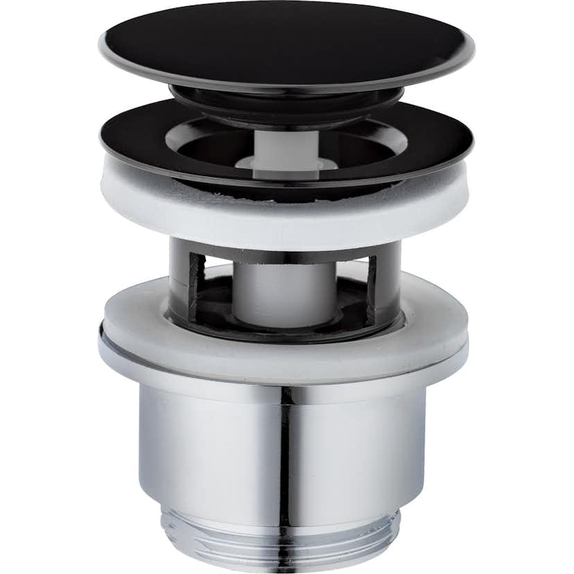 Bottenventil FM Mattsson Push Down-Ventil Svart