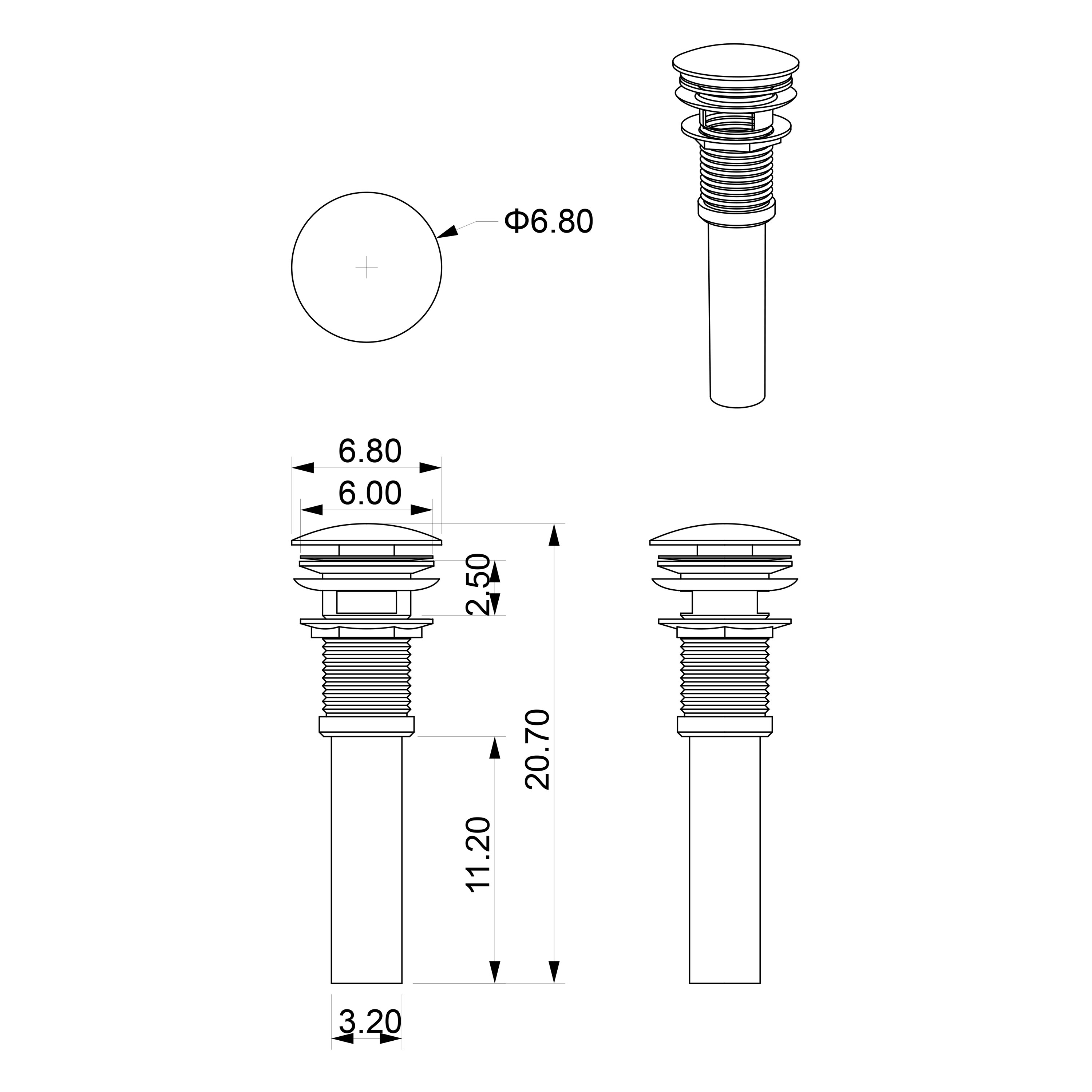 Bottenventil Bathlife Bräddavlopp