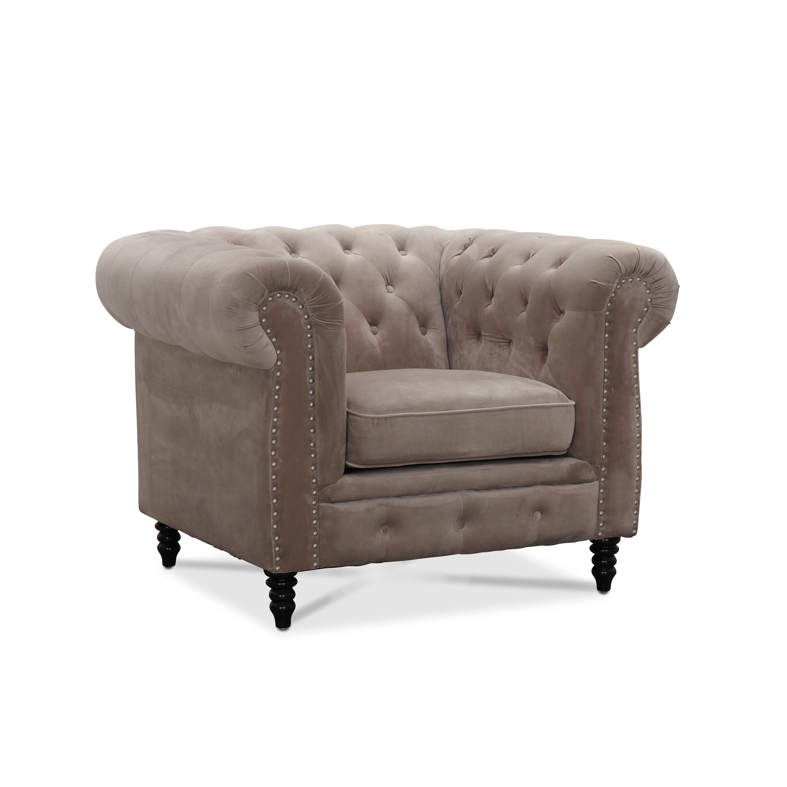 Fåtölj Hagagruppen Cambridge Sammet Ljusgrå