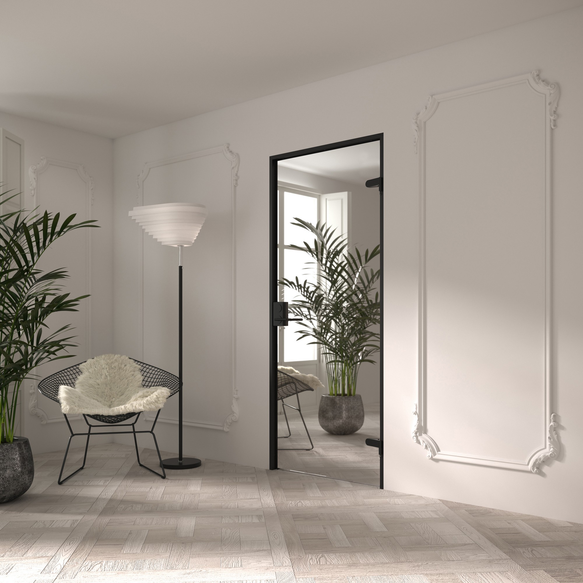 Innerdörr Hietakari Celine M01 Helsinki HxB: 2100x700 mm, Spegelglas