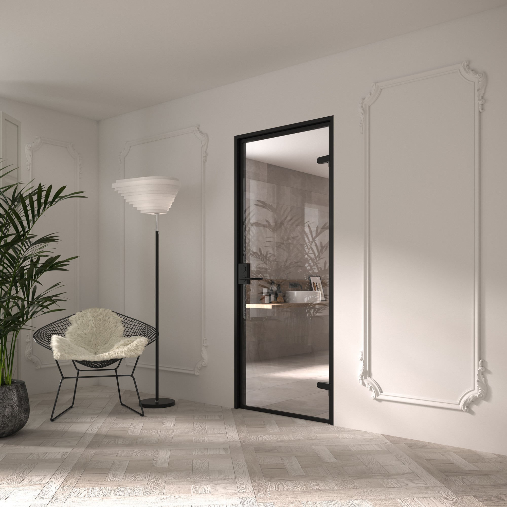 Innerdörr Hietakari Celine M02 New York HxB: 2100x800 mm, Klarglas