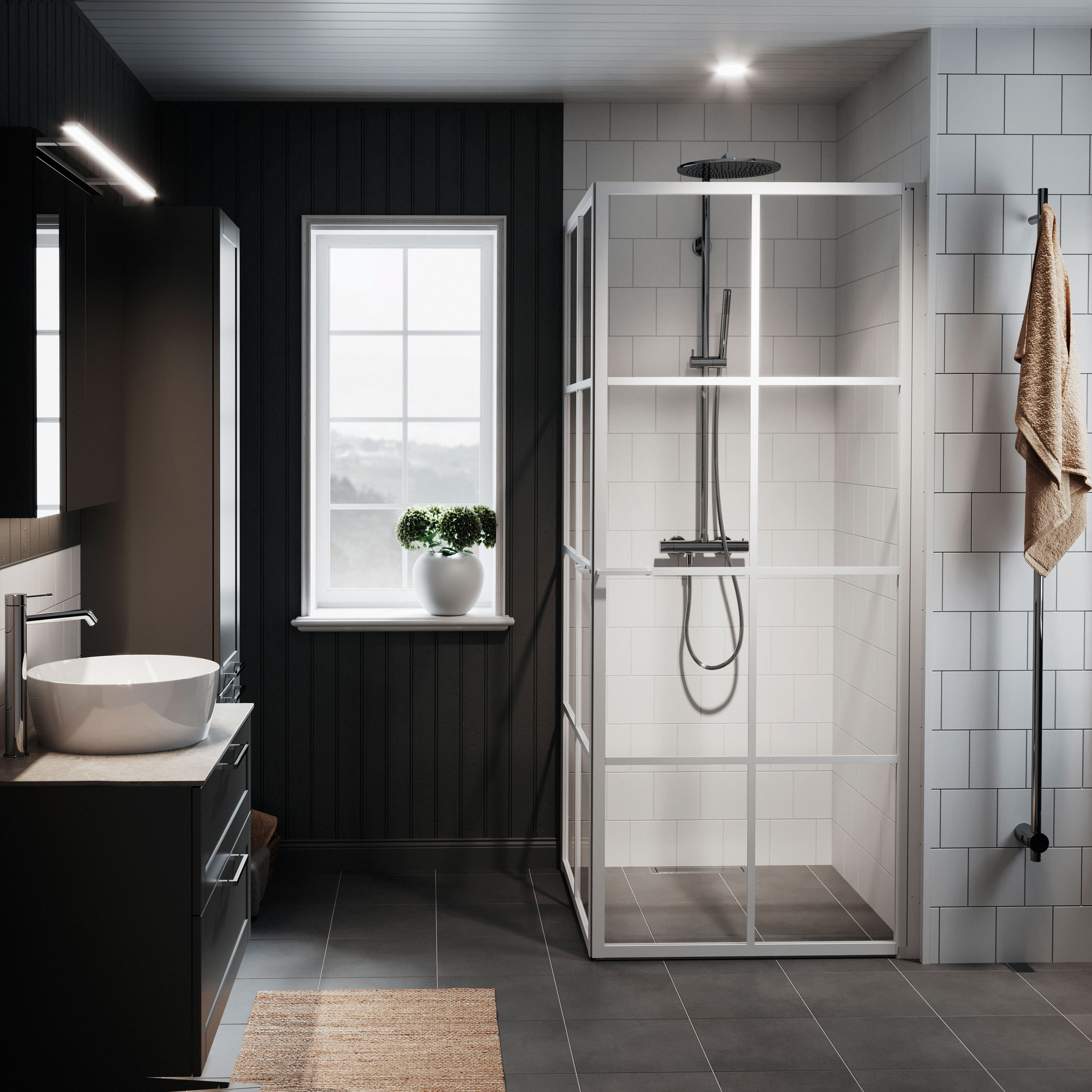 Duschhörn Macro Design Empire Hörna Klarglas Med Spröjs