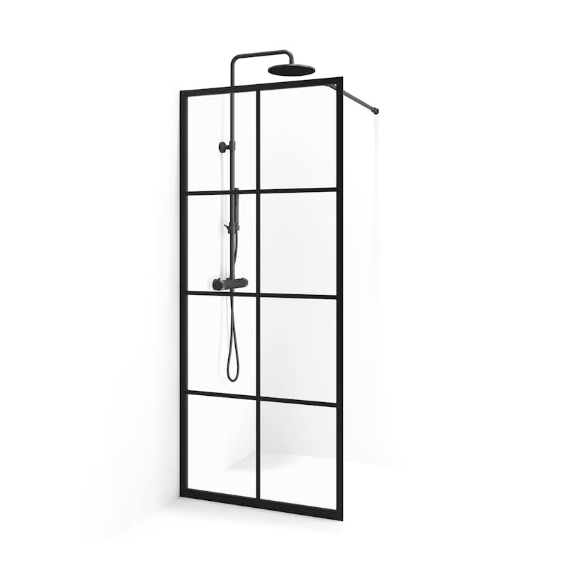 Duschvägg Macro Design Empire Spröjs 950x2010 mm, Mattsvart