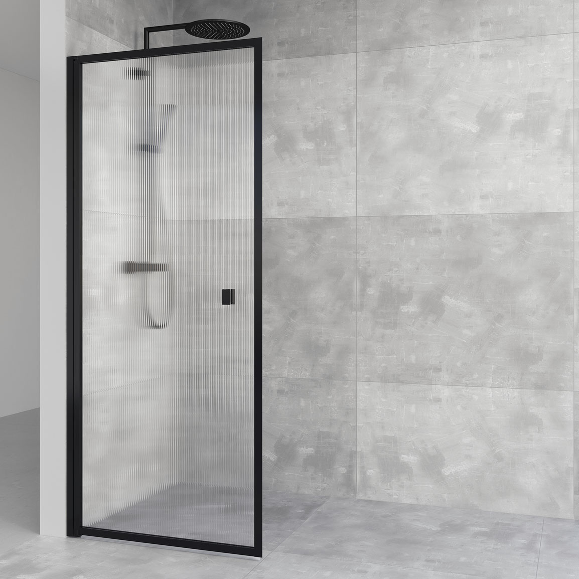 Duschdörr Macro Design Empire Svart Linjeglas 985x2010 mm