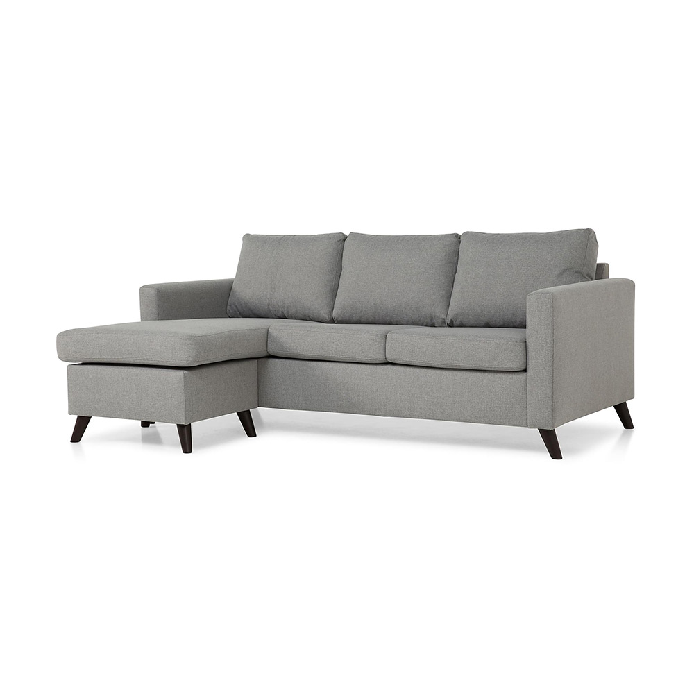 Divansoffa Scandinavian Choice Zero Ljusgrå, Vinklade Svarta ben