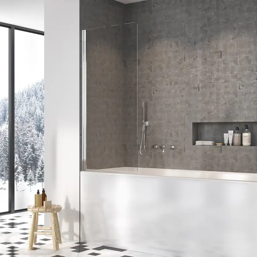 Badkarsvägg Strømberg Noma 70 Vänster, Krom - DNS70K-V