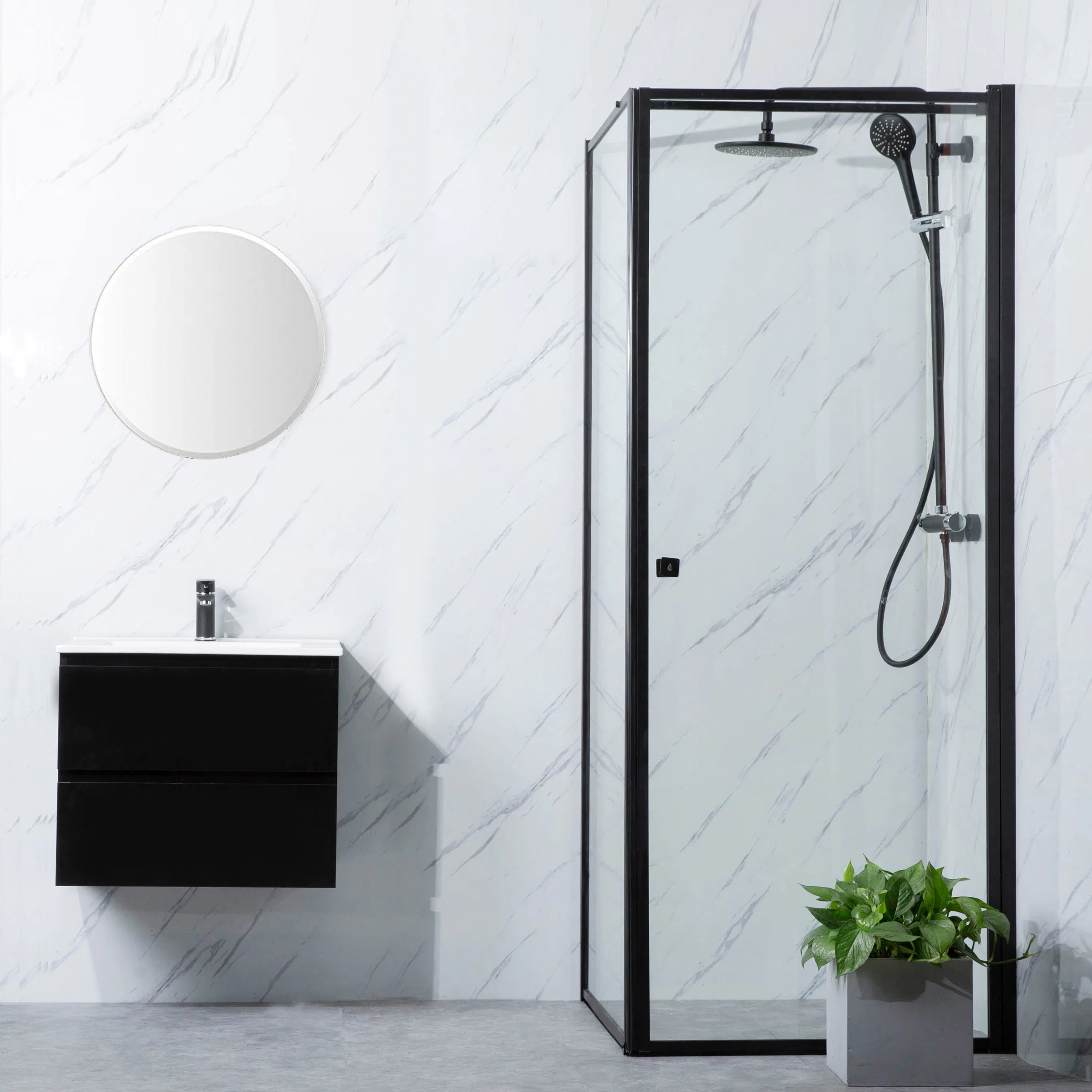 Duschhörn Bathlife Profil Rak Vägg + Rak Dörr