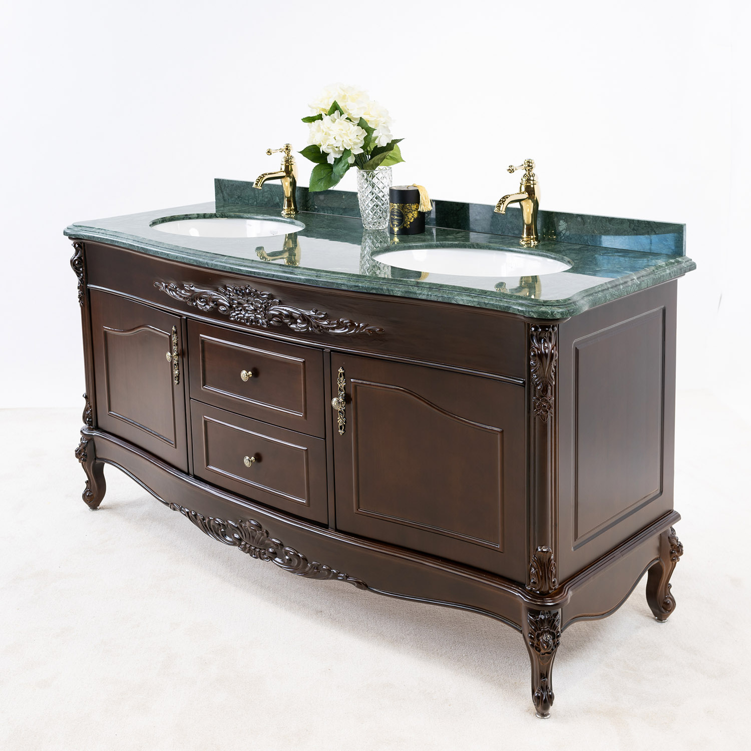 Tvättställsskåp Vesani Ottawa Dubbel Grön Marmor