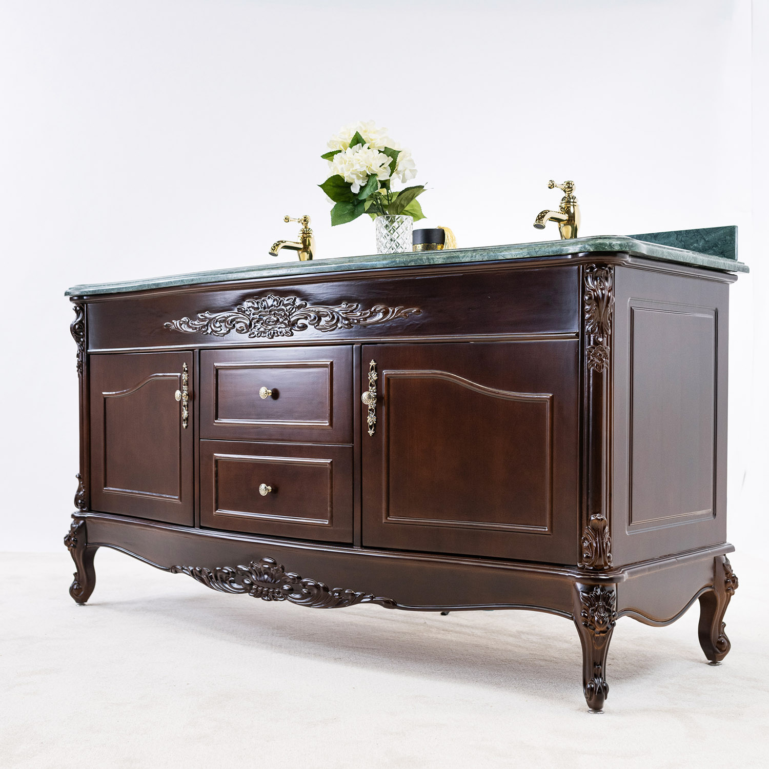 Tvättställsskåp Vesani Ottawa Dubbel Grön Marmor