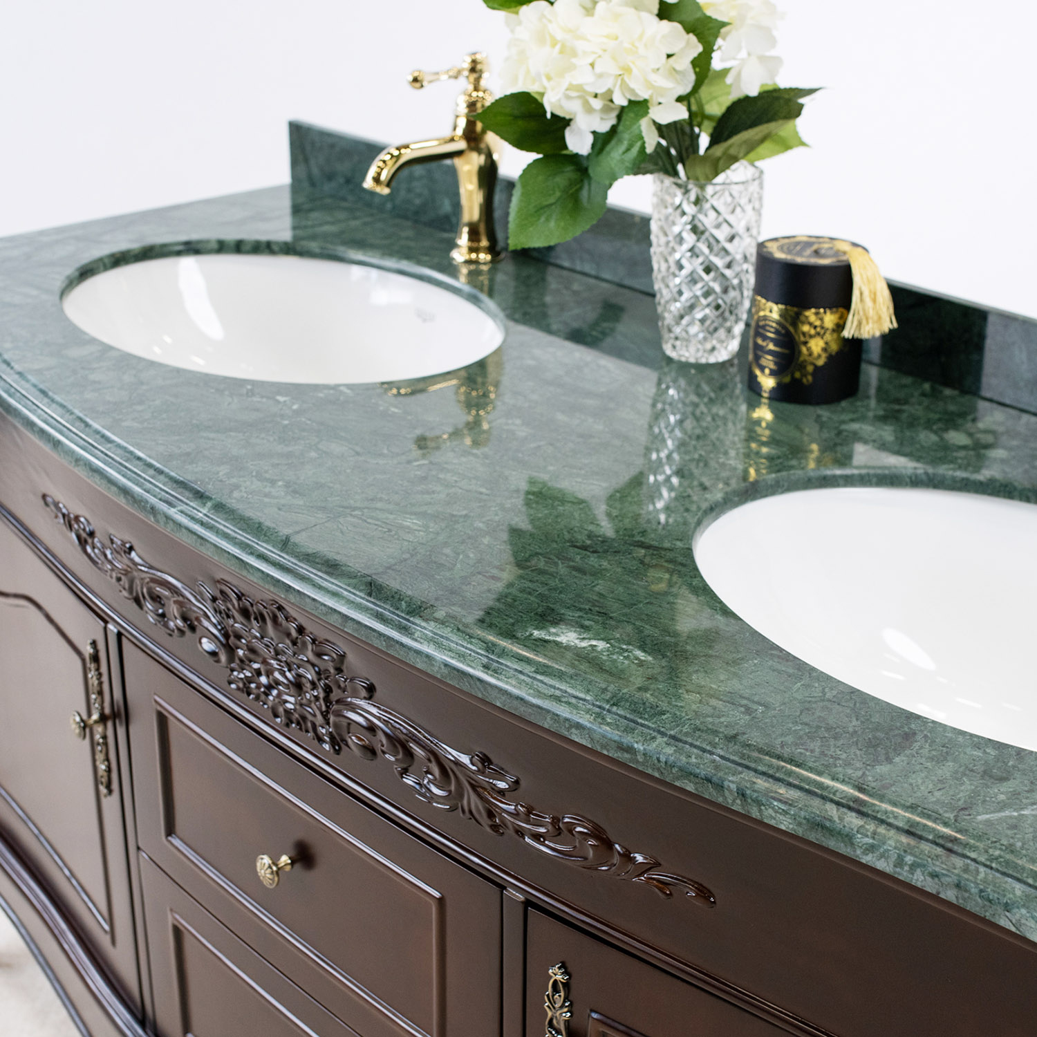 Tvättställsskåp Vesani Ottawa Dubbel Grön Marmor