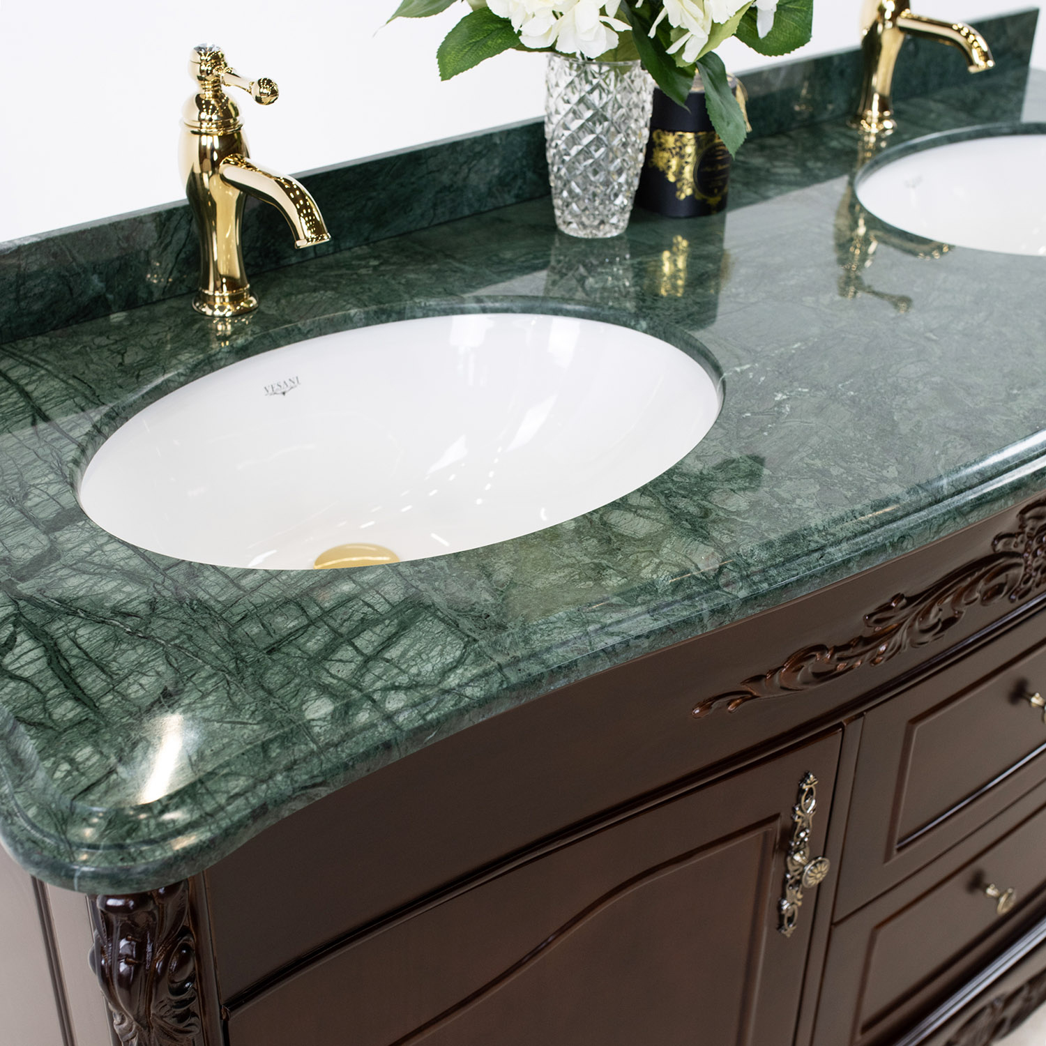 Tvättställsskåp Vesani Ottawa Dubbel Grön Marmor