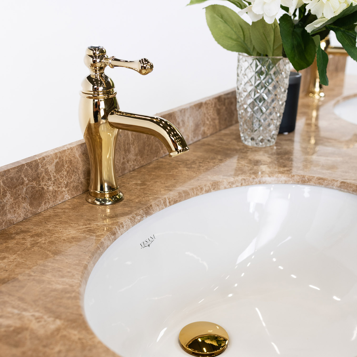 Tvättställsskåp Vesani Ottawa Dubbel Beige Marmor