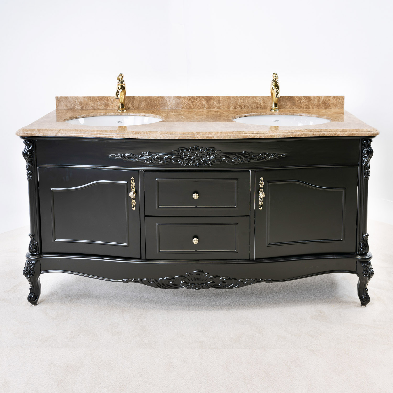 Tvättställsskåp Vesani Ottawa Dubbel Beige Marmor