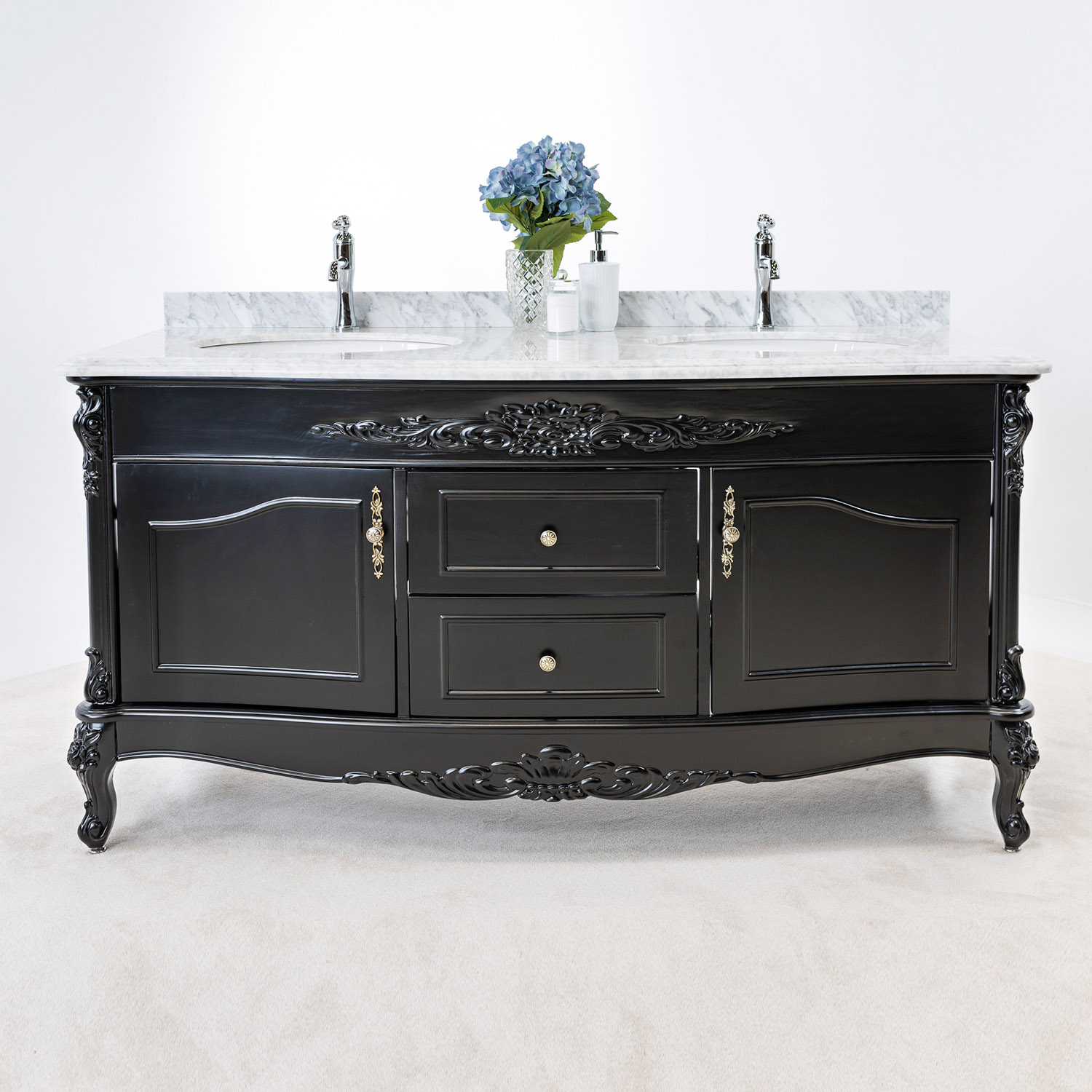 Tvättställsskåp Vesani Ottawa Dubbel Vit Marmor