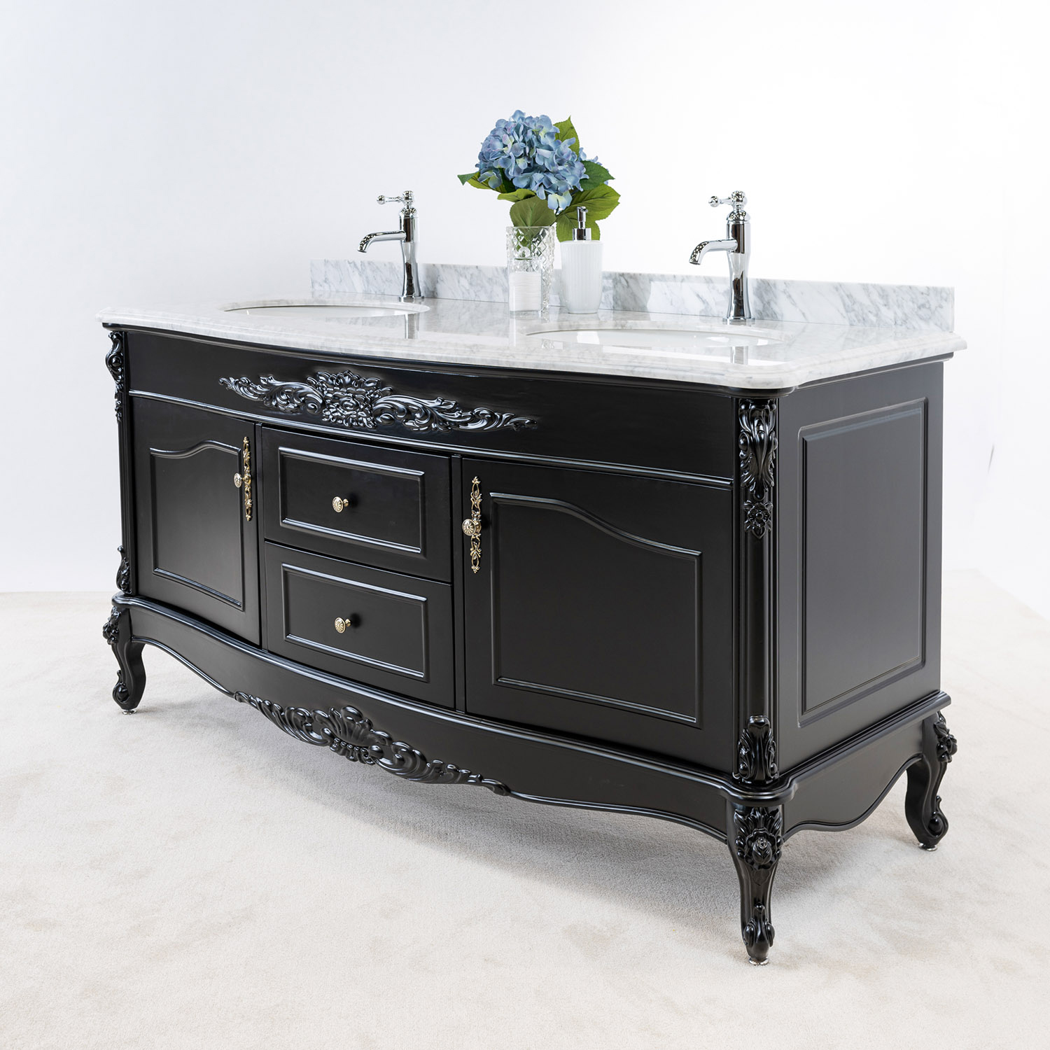 Tvättställsskåp Vesani Ottawa Dubbel Vit Marmor