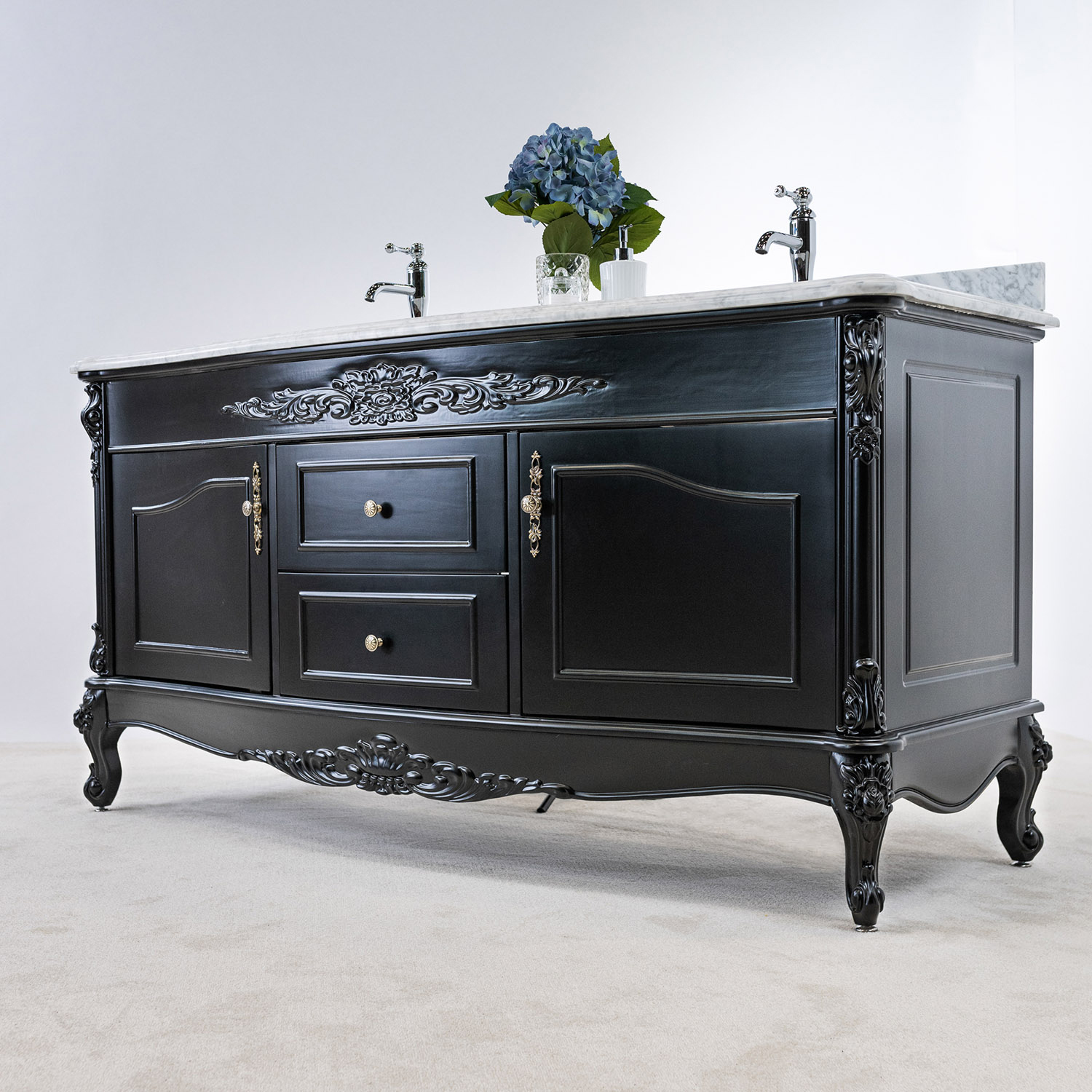 Tvättställsskåp Vesani Ottawa Dubbel Vit Marmor