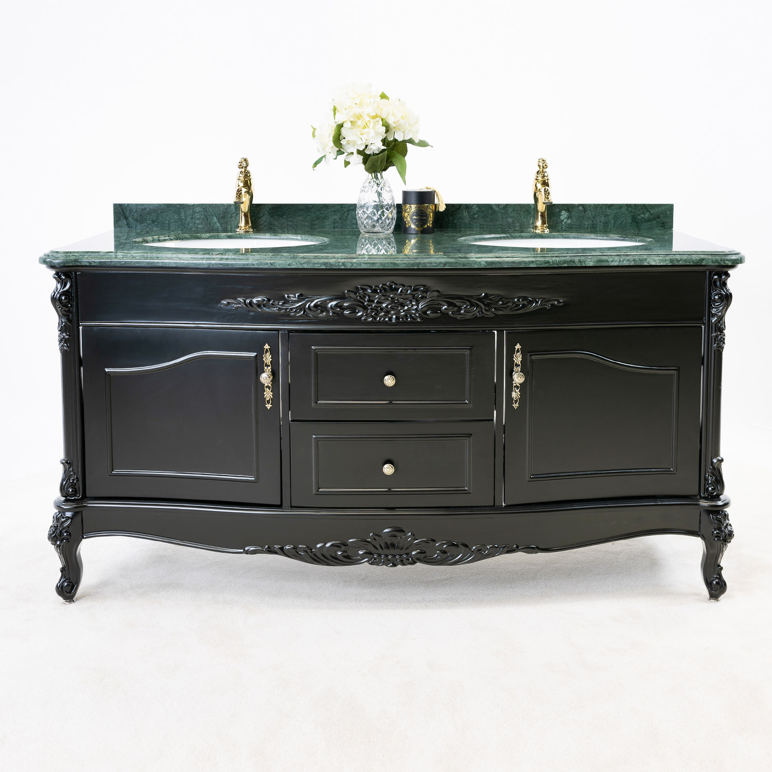 Tvättställsskåp Vesani Ottawa Dubbel Grön Marmor