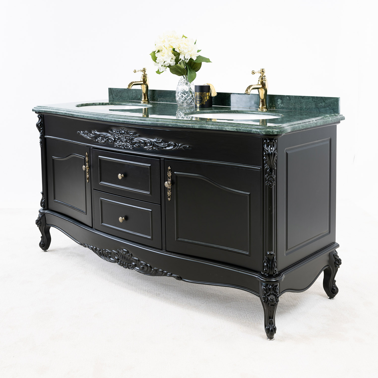 Tvättställsskåp Vesani Ottawa Dubbel Grön Marmor