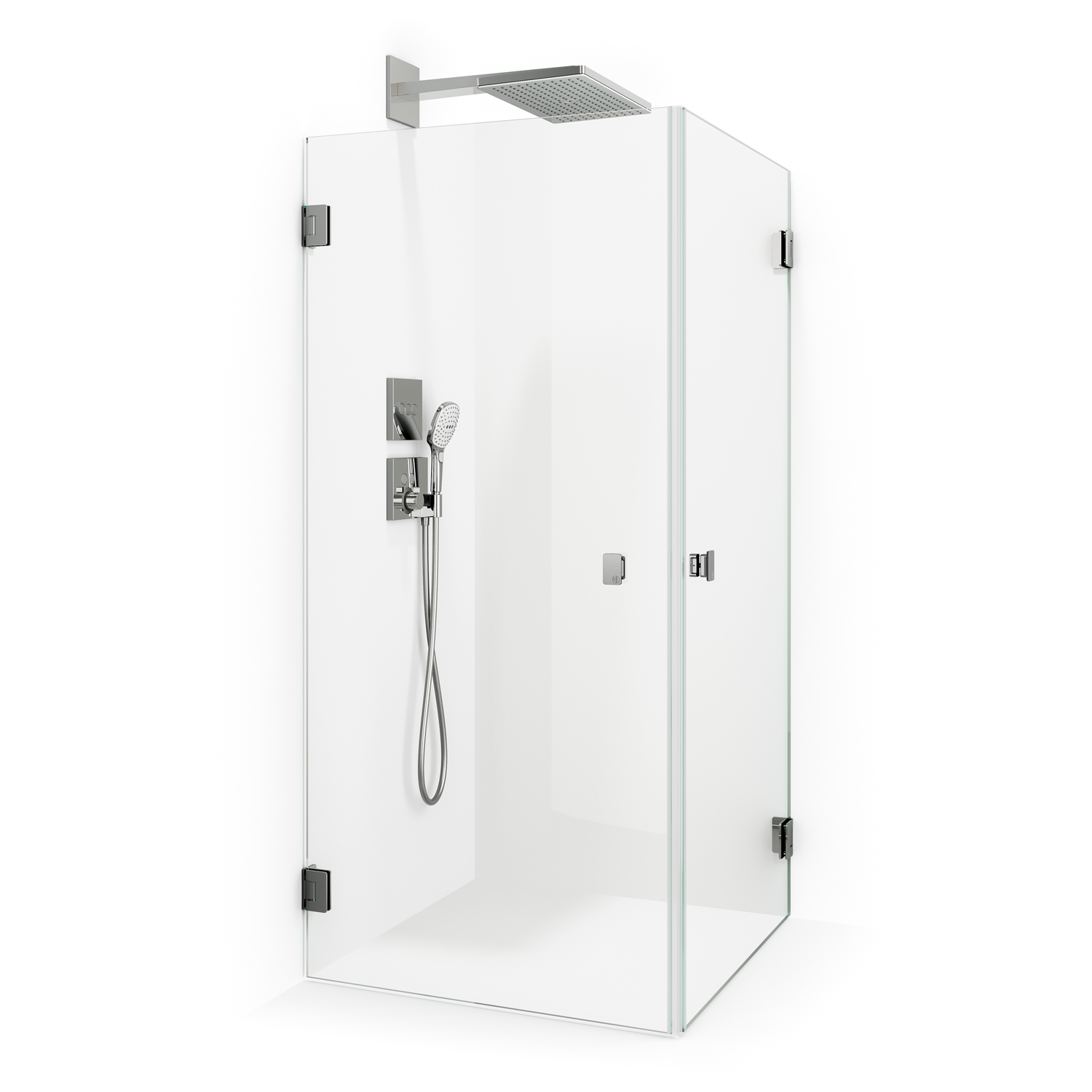 Duschhörn Macro Design Grace Rak Måttanpassad Glas: Briljant, Profil: Krom