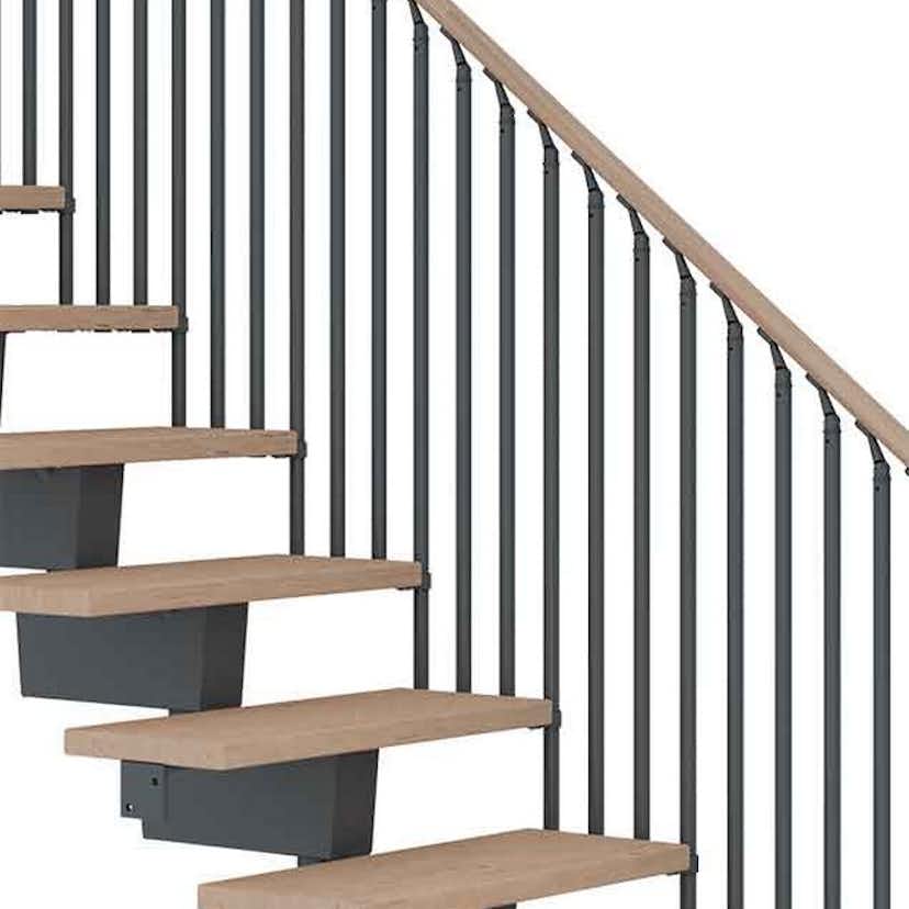 Räcke Dolle Dubai Side2 Classic IIII Ek Vit Oljad Antracit, Passar till: 16 st