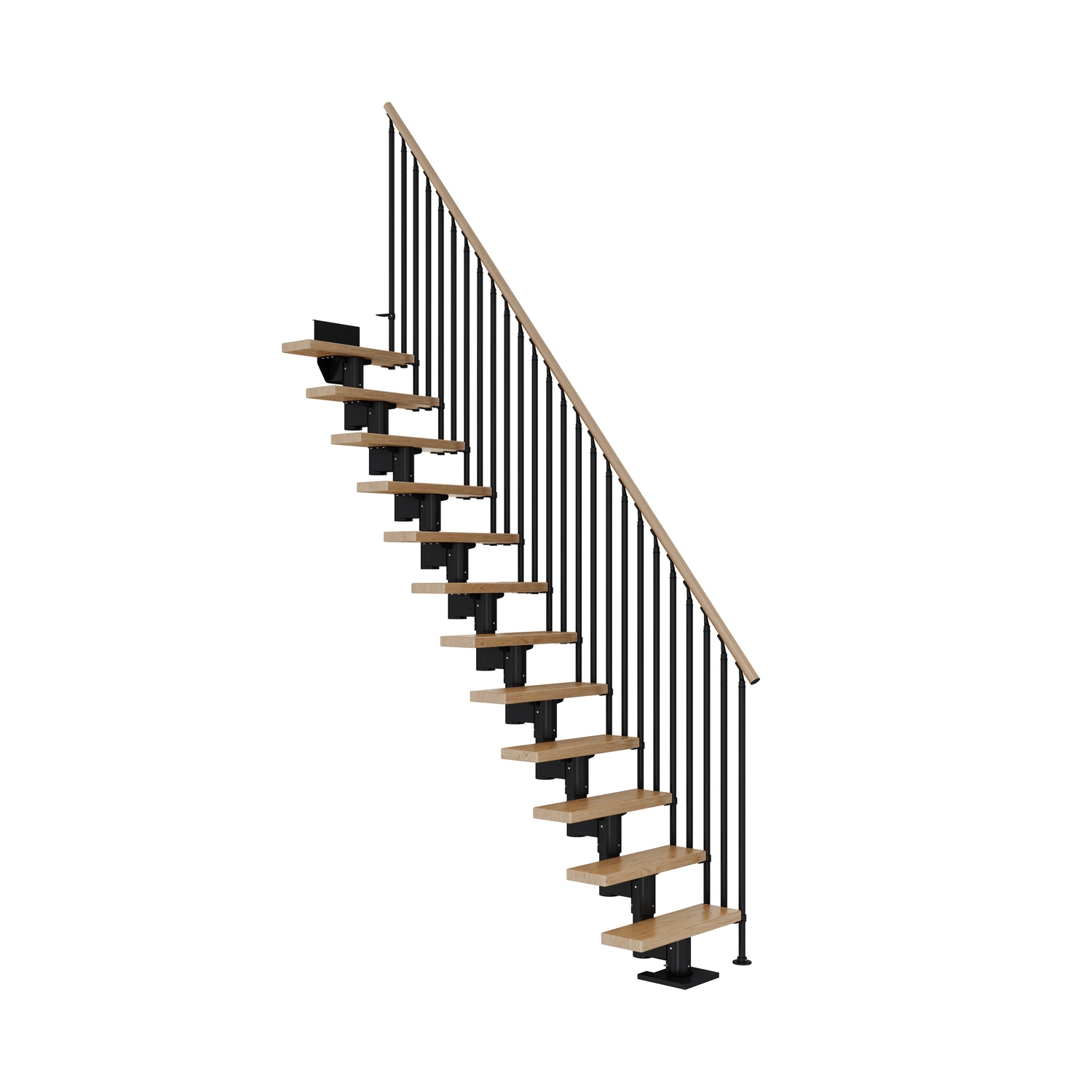 Spartrappa Dolle Dublin Ek Steg Rak Classic III Räcke Svart, LxB: 2600x610 mm