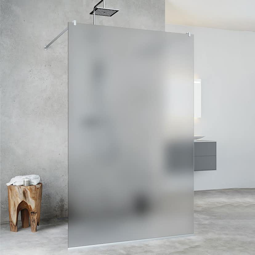 Duschvägg Hafa Igloo Pro I-WALL Walk-in Glas: Frostat glas, Profil: Aluminium, B: 975 mm