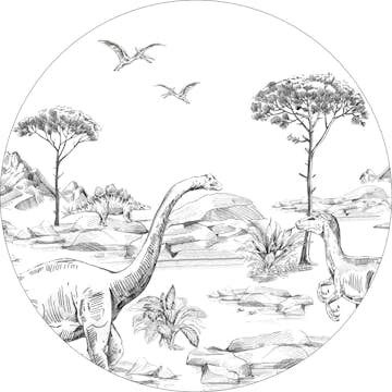 Tapet ESTAhome Dinosaurier Svart Och Vitt EW159073