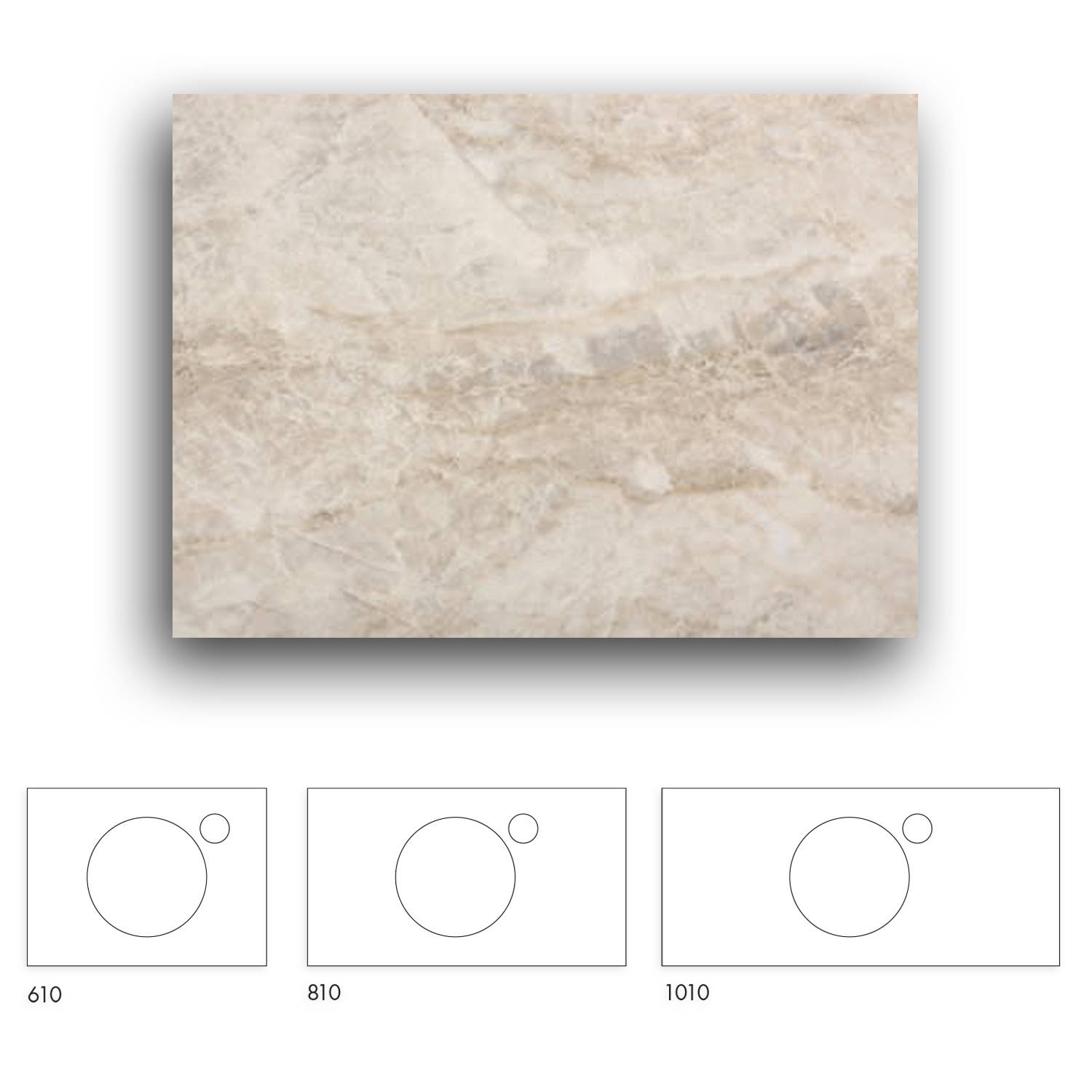 Bänkskiva Macro Design Crown+ Dekton  1010 till Tvättställsskåp Crown