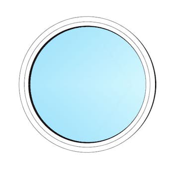 Fönster Outline Fri Form Fast Karm Cirkel 3-glas Aluminium