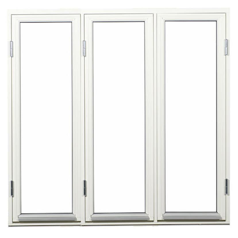 Sidohängt Fönster Outline 3-Glas Trä 3-Luft BxH 180x90 cm 3-glas 3 Luft Vitmålat