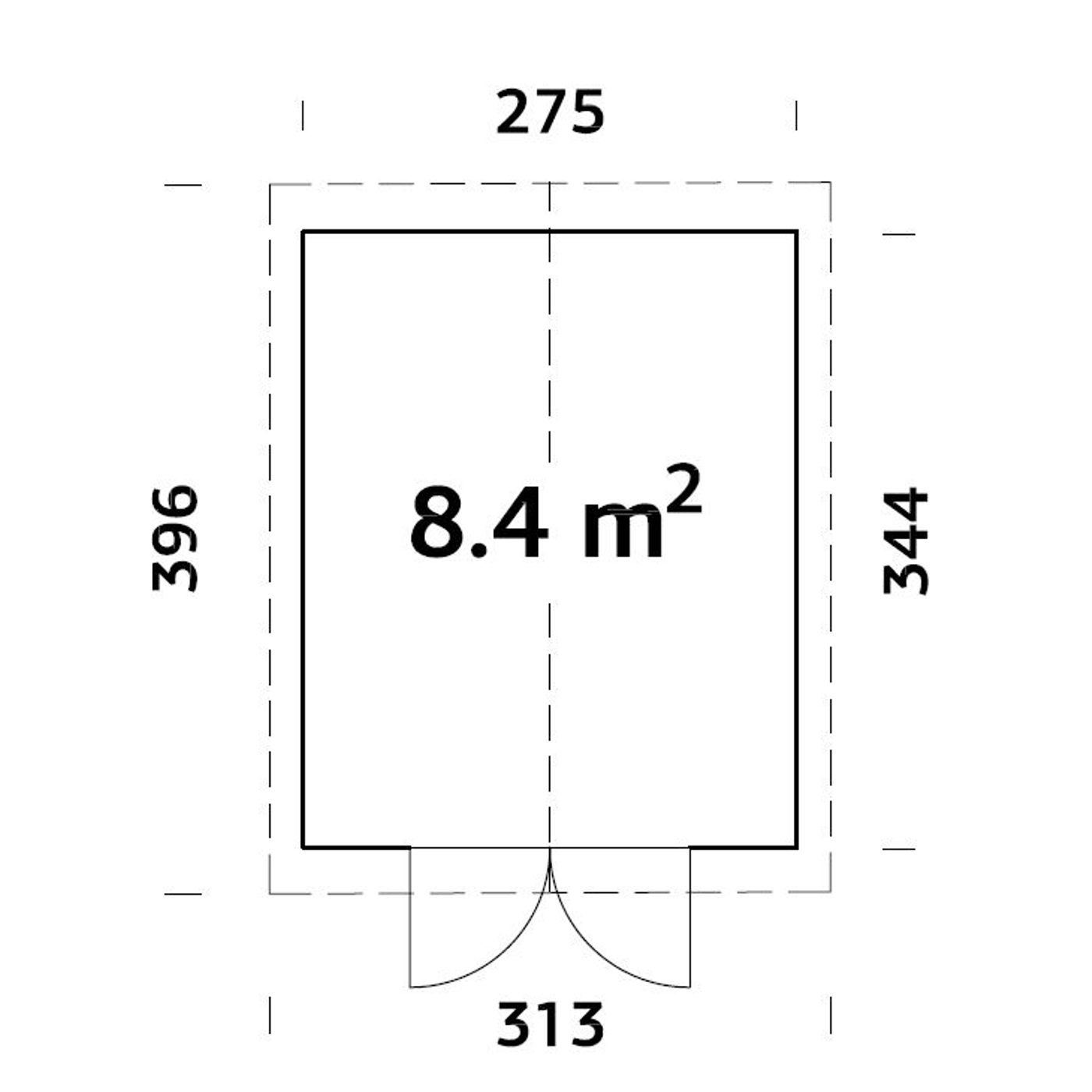 Förråd Palmako Vega 8,4 m2