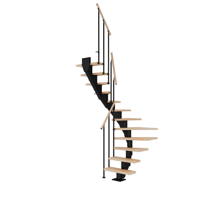 Spartrappa Dolle Frankfurt Bok Oljad 1/2 Classic II Svart, LxB: 1260x690 mm