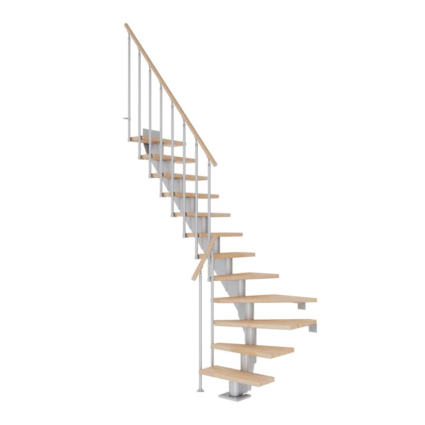 Spartrappa Dolle Frankfurt Bok Oljad 1/4 Classic II Grå, LxB: 1940x790 mm