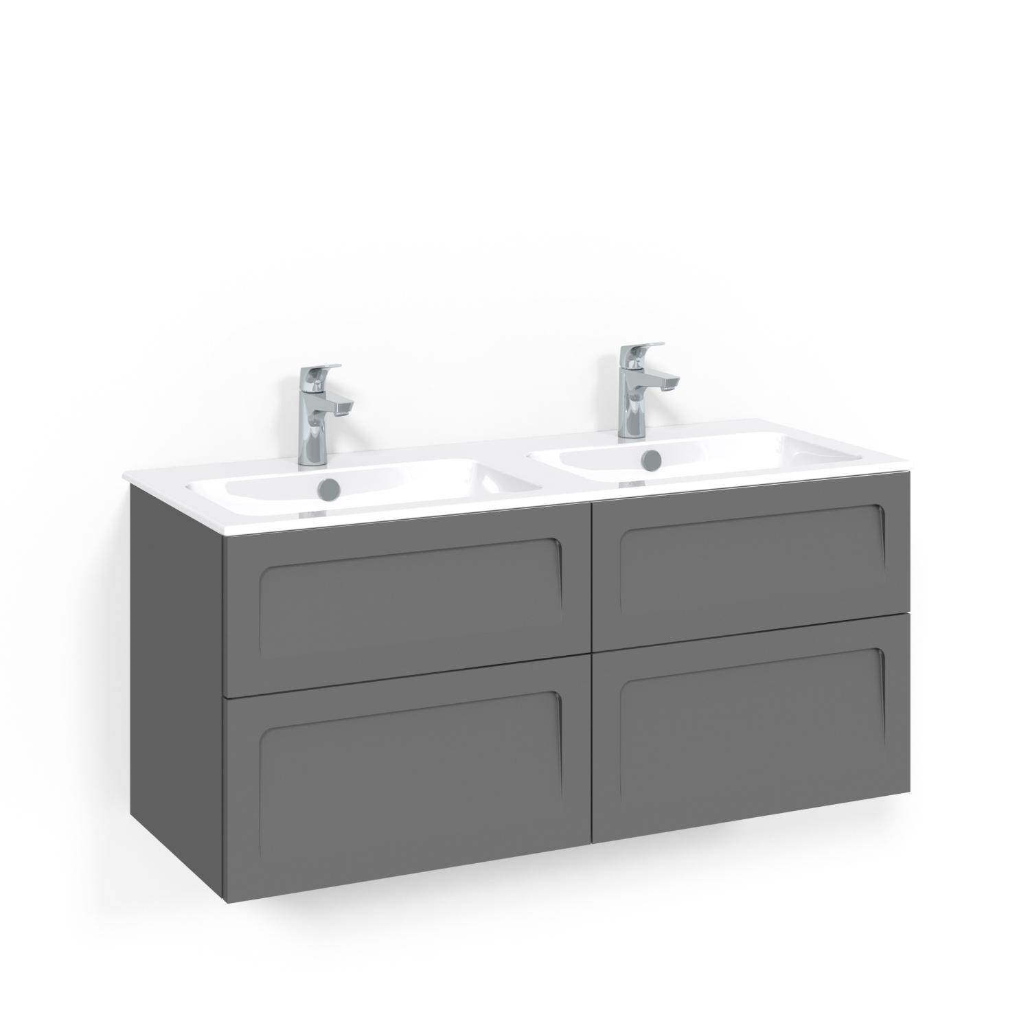 Tvättställsskåp Macro Design Crown Shape med Dubbelt Tvättställ