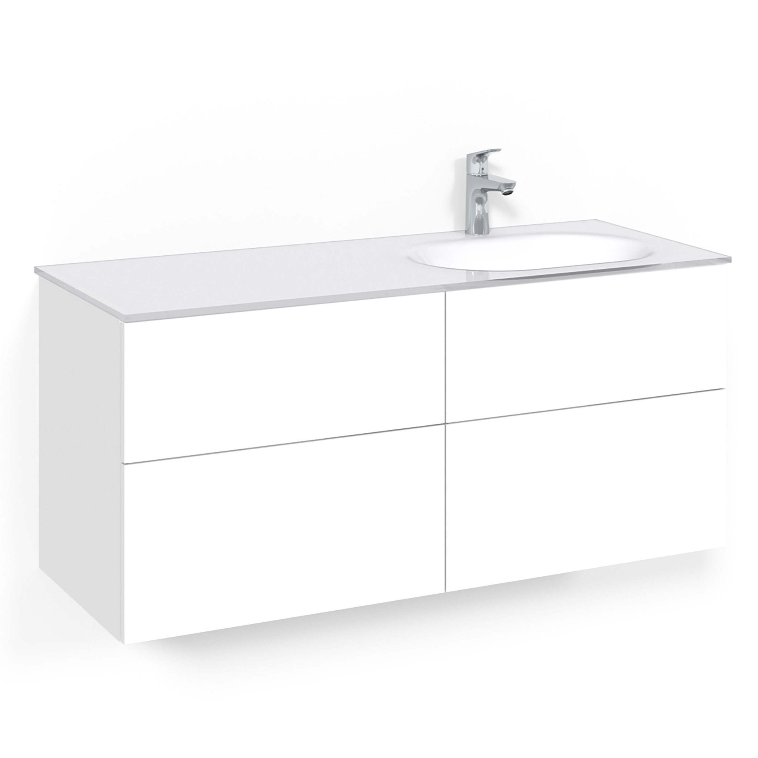 Tvättställsskåp Macro Design Crown Plain Med Glastvättställ