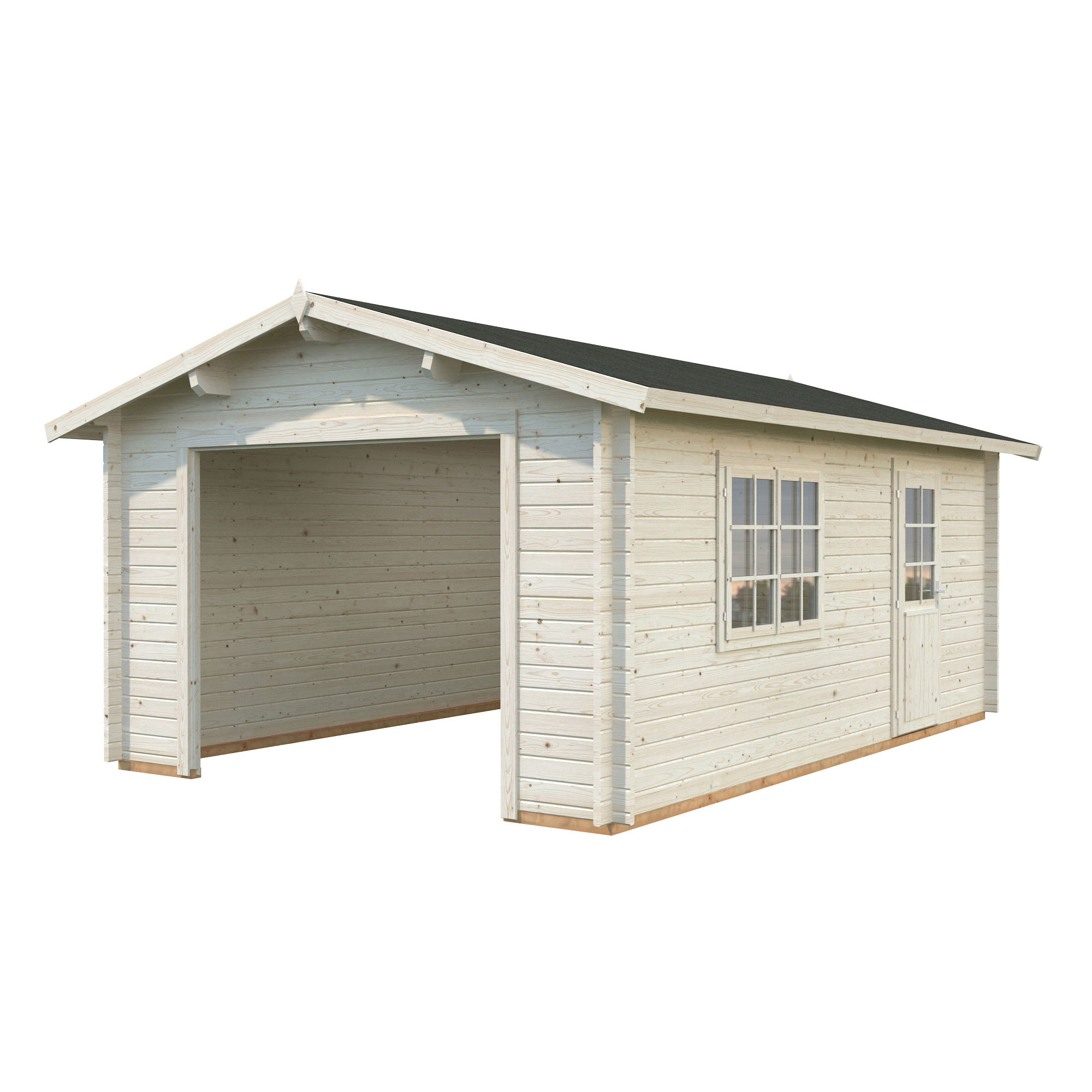 Garage Palmako Roger 19,0 m2 utan Port Vit dippad